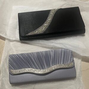 Elegant Black and Silver Clutch Bag